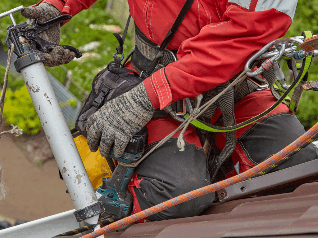 Rope access cladding installation and repair work on building envelope and roofline