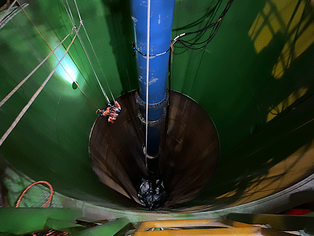 Confined Space offshore piling operations