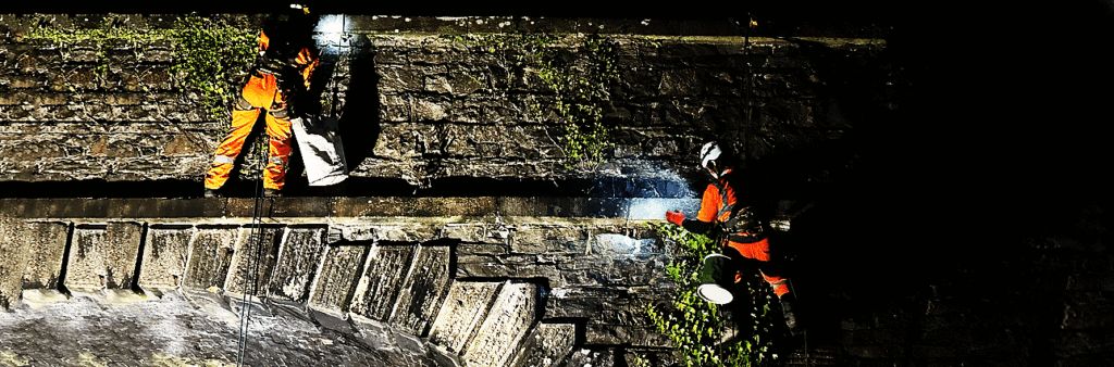 brickwork repair and pointing work rope access