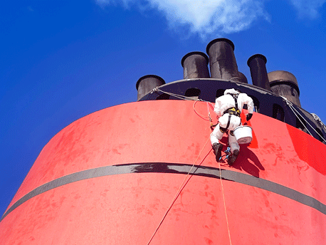 rope access ship Funnel Restoration